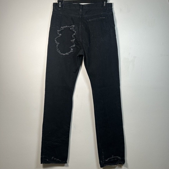 Christian Dada Black 70s Skate Distressed Jeans Men's Size 50 / US 34 - Picture 3 of 11